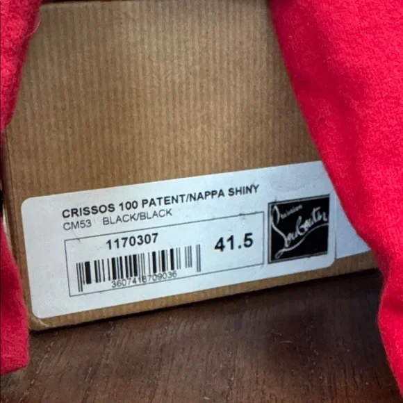Christian Louboutin Crissos 100 Patent & Nappa Shiny Leather Pump Size 41.5 - Picture 8 of 14